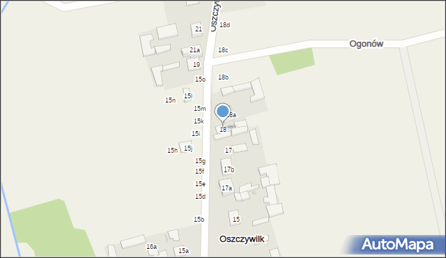 Oszczywilk, Oszczywilk, 18, mapa Oszczywilk