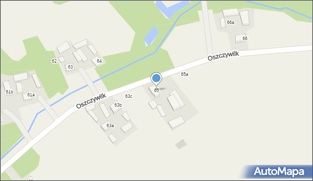 Oszczywilk, Oszczywilk, 65, mapa Oszczywilk