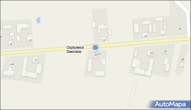 Oszkowice, Oszkowice, 12, mapa Oszkowice