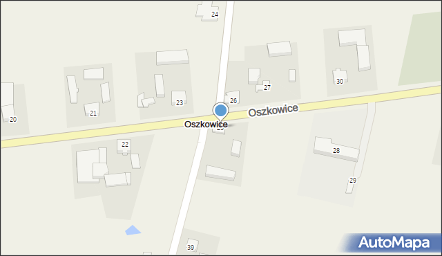 Oszkowice, Oszkowice, 25, mapa Oszkowice