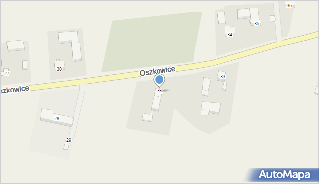 Oszkowice, Oszkowice, 32, mapa Oszkowice