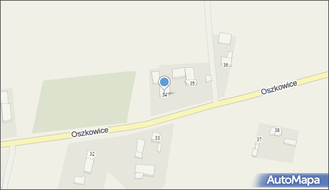 Oszkowice, Oszkowice, 34, mapa Oszkowice