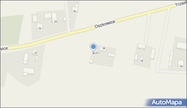 Oszkowice, Oszkowice, 37, mapa Oszkowice