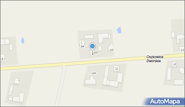 Oszkowice, Oszkowice, 9, mapa Oszkowice