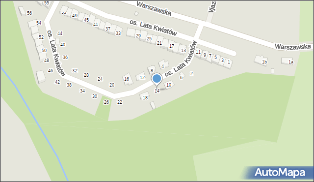 Otmuchów, Osiedle Lata Kwiatów, 14, mapa Otmuchów