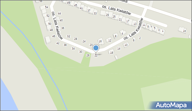 Otmuchów, Osiedle Lata Kwiatów, 22, mapa Otmuchów