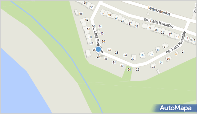 Otmuchów, Osiedle Lata Kwiatów, 42, mapa Otmuchów