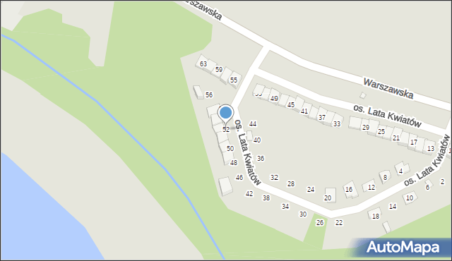 Otmuchów, Osiedle Lata Kwiatów, 52, mapa Otmuchów