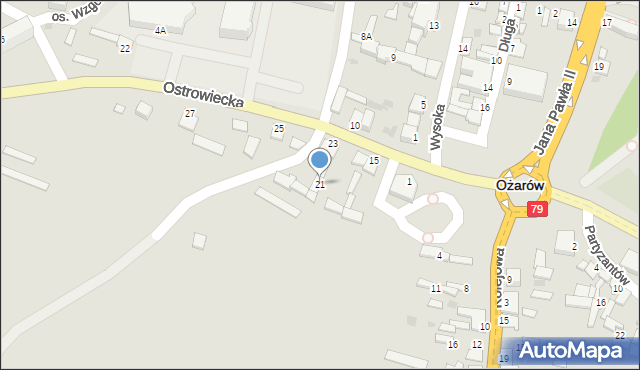 Ożarów, Ostrowiecka, 21, mapa Ożarów