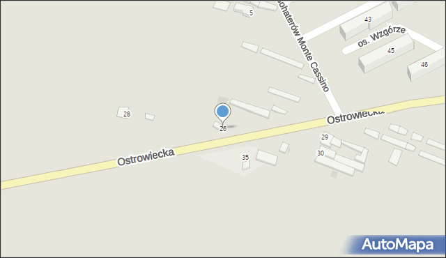 Ożarów, Ostrowiecka, 26, mapa Ożarów