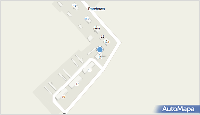 Parszewo, Osiedlowa, 13, mapa Parszewo