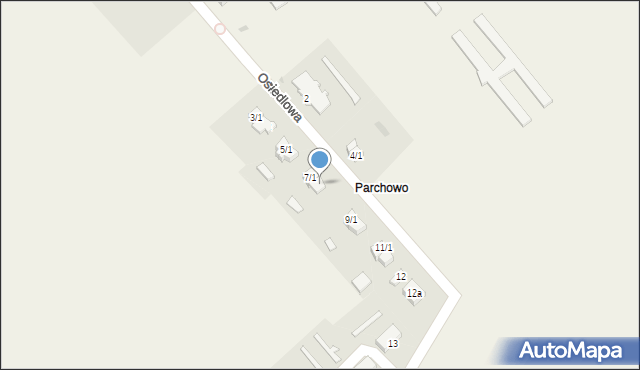 Parszewo, Osiedlowa, 7/2, mapa Parszewo