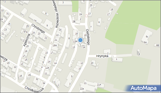 Pasłęk, Osińskiego Franciszka, ks., 14A, mapa Pasłęk