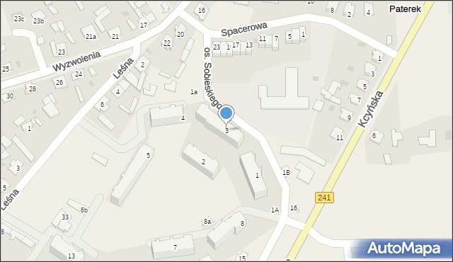 Paterek, Osiedle Króla Jana III Sobieskiego, 3, mapa Paterek