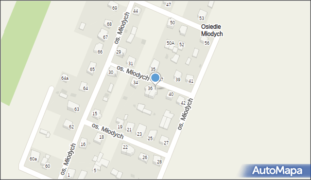 Pęczniew, Osiedle Młodych, 38, mapa Pęczniew