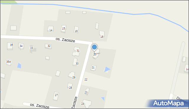 Piaskowo, Osiedle Zacisze, 20, mapa Piaskowo