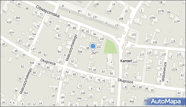 Piekary Śląskie, Oświęcimska, 104, mapa Piekary Śląskie