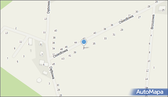 Pierwoszów, Osiedlowa, 37, mapa Pierwoszów