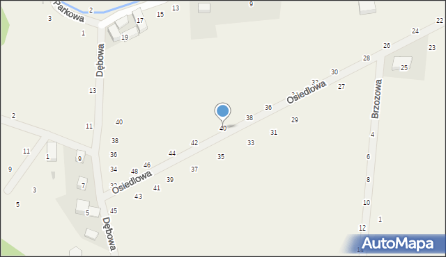 Pierwoszów, Osiedlowa, 40, mapa Pierwoszów