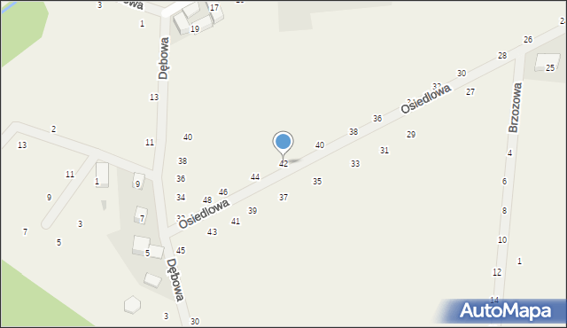 Pierwoszów, Osiedlowa, 42, mapa Pierwoszów