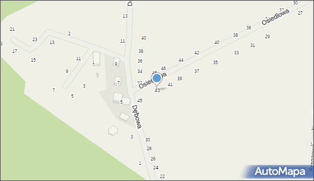 Pierwoszów, Osiedlowa, 43, mapa Pierwoszów