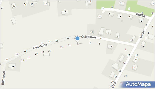 Pierwoszów, Osiedlowa, 9, mapa Pierwoszów