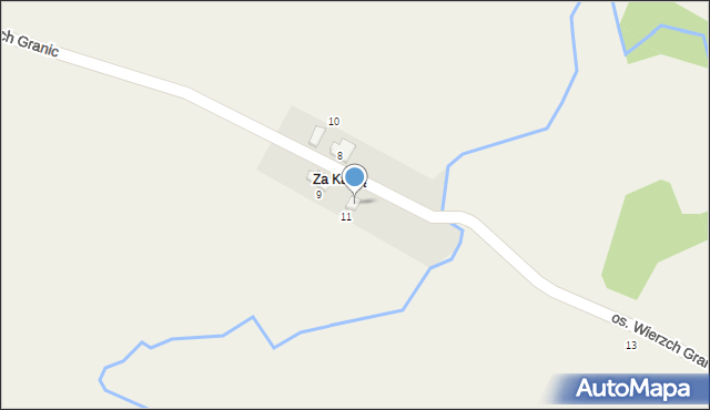Pietrzykowice, Osiedle Wierzch Granic, 9A, mapa Pietrzykowice