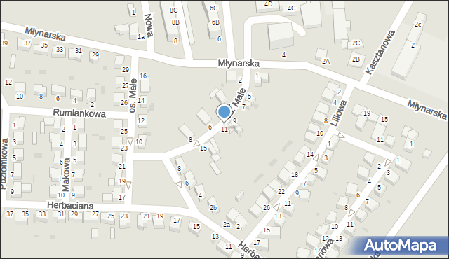 Piława Górna, Osiedle Małe, 11, mapa Piława Górna