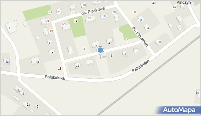 Pinczyn, Osiedle Piaskowe, 7, mapa Pinczyn