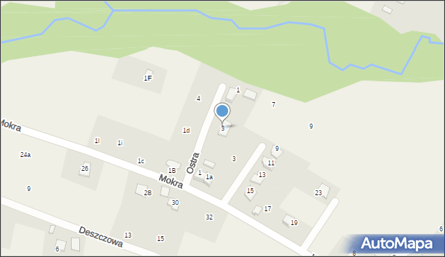 Pisarzowice, Ostra, 3, mapa Pisarzowice