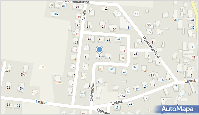 Płoty, Osiedlowa, 5, mapa Płoty