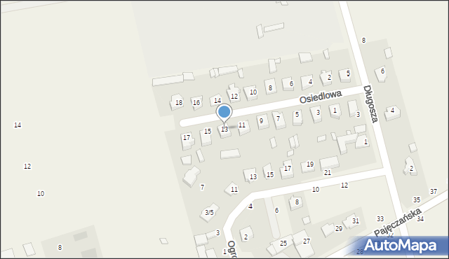 Popów, Osiedlowa, 13, mapa Popów