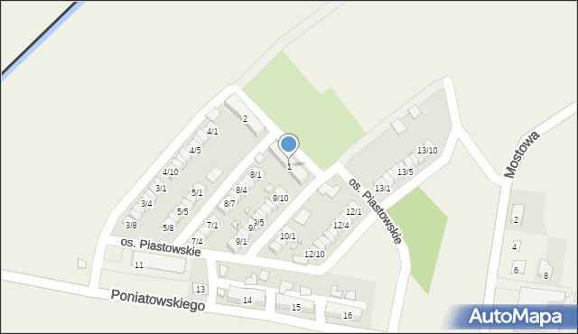 Porajów, Osiedle Piastowskie, 1, mapa Porajów