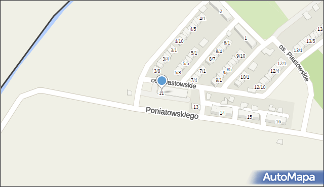 Porajów, Osiedle Piastowskie, 11, mapa Porajów