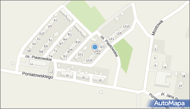 Porajów, Osiedle Piastowskie, 12/6, mapa Porajów