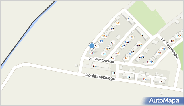 Porajów, Osiedle Piastowskie, 3/8, mapa Porajów