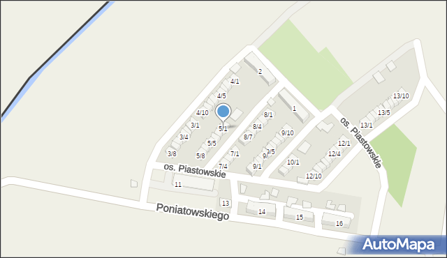 Porajów, Osiedle Piastowskie, 5/1, mapa Porajów