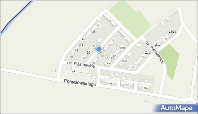 Porajów, Osiedle Piastowskie, 7/1, mapa Porajów