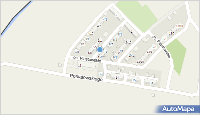 Porajów, Osiedle Piastowskie, 7/4, mapa Porajów