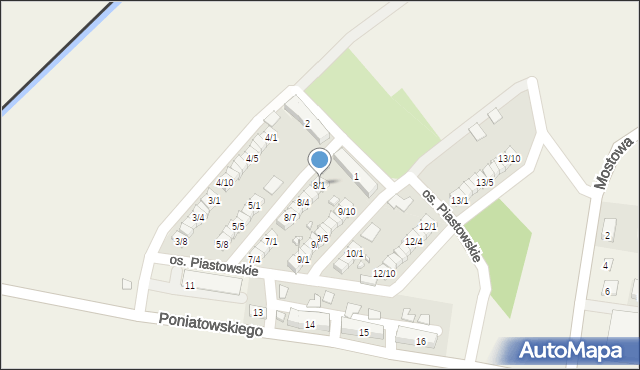 Porajów, Osiedle Piastowskie, 8/1, mapa Porajów