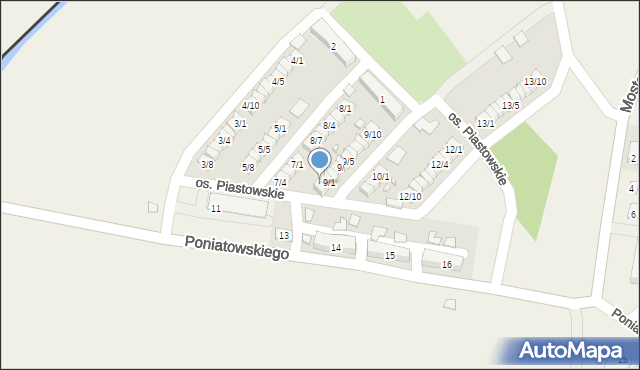 Porajów, Osiedle Piastowskie, 9/1a, mapa Porajów