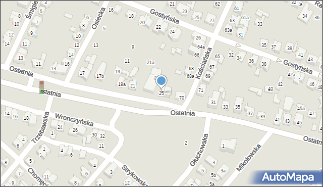 Poznań, Ostatnia, 25, mapa Poznania