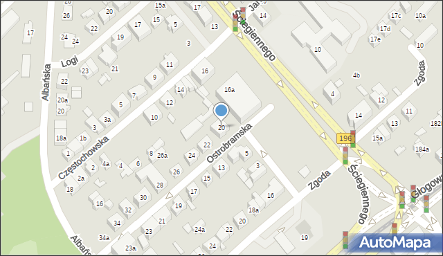 Poznań, Ostrobramska, 20, mapa Poznania