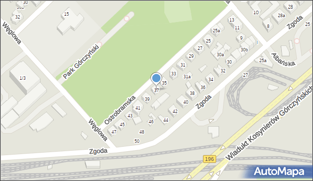 Poznań, Ostrobramska, 37, mapa Poznania