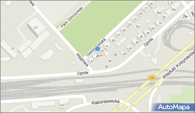 Poznań, Ostrobramska, 45, mapa Poznania