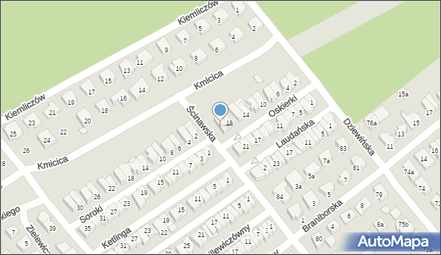 Poznań, Oskierki, 20, mapa Poznania