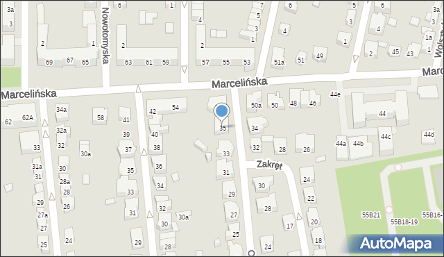 Poznań, Ostroroga Jana, 35, mapa Poznania