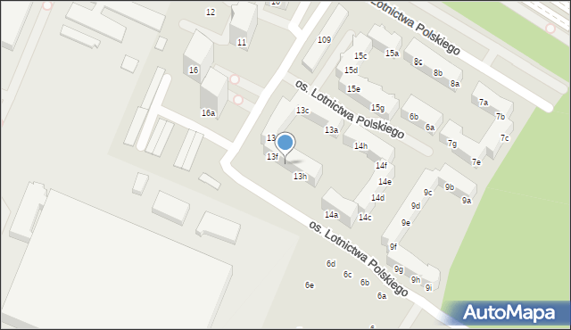 Poznań, Osiedle Lotnictwa Polskiego, 13g, mapa Poznania