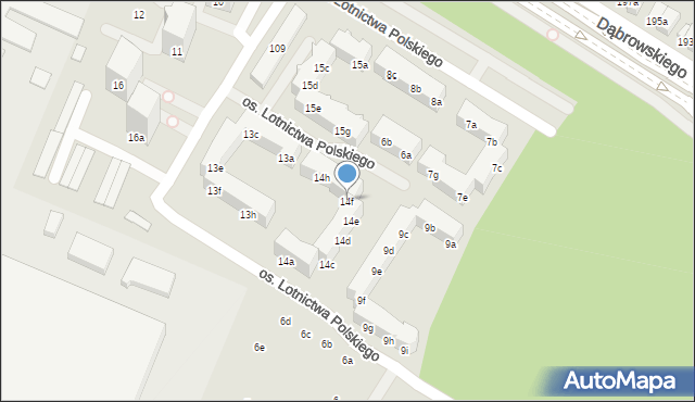 Poznań, Osiedle Lotnictwa Polskiego, 14f, mapa Poznania