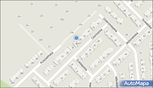 Poznań, Ostródzka, 39, mapa Poznania